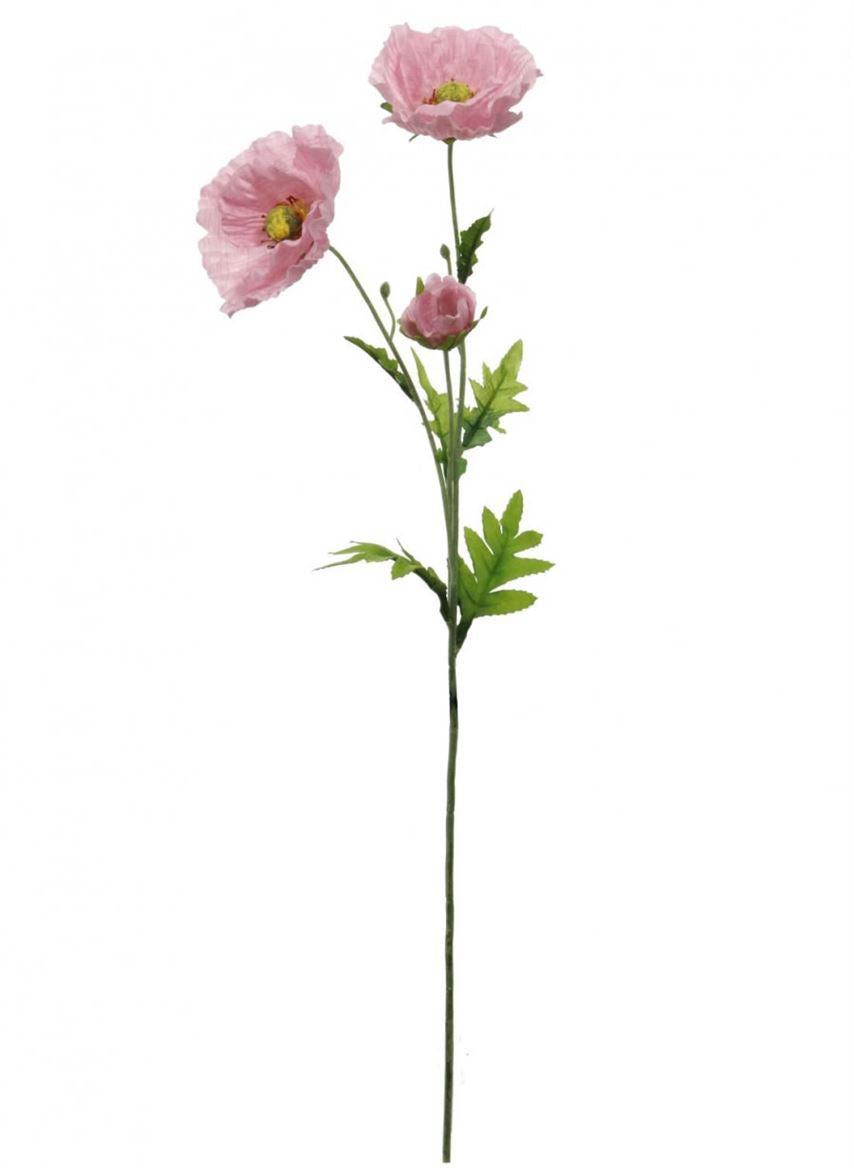 Faux Poppy Spray Stem