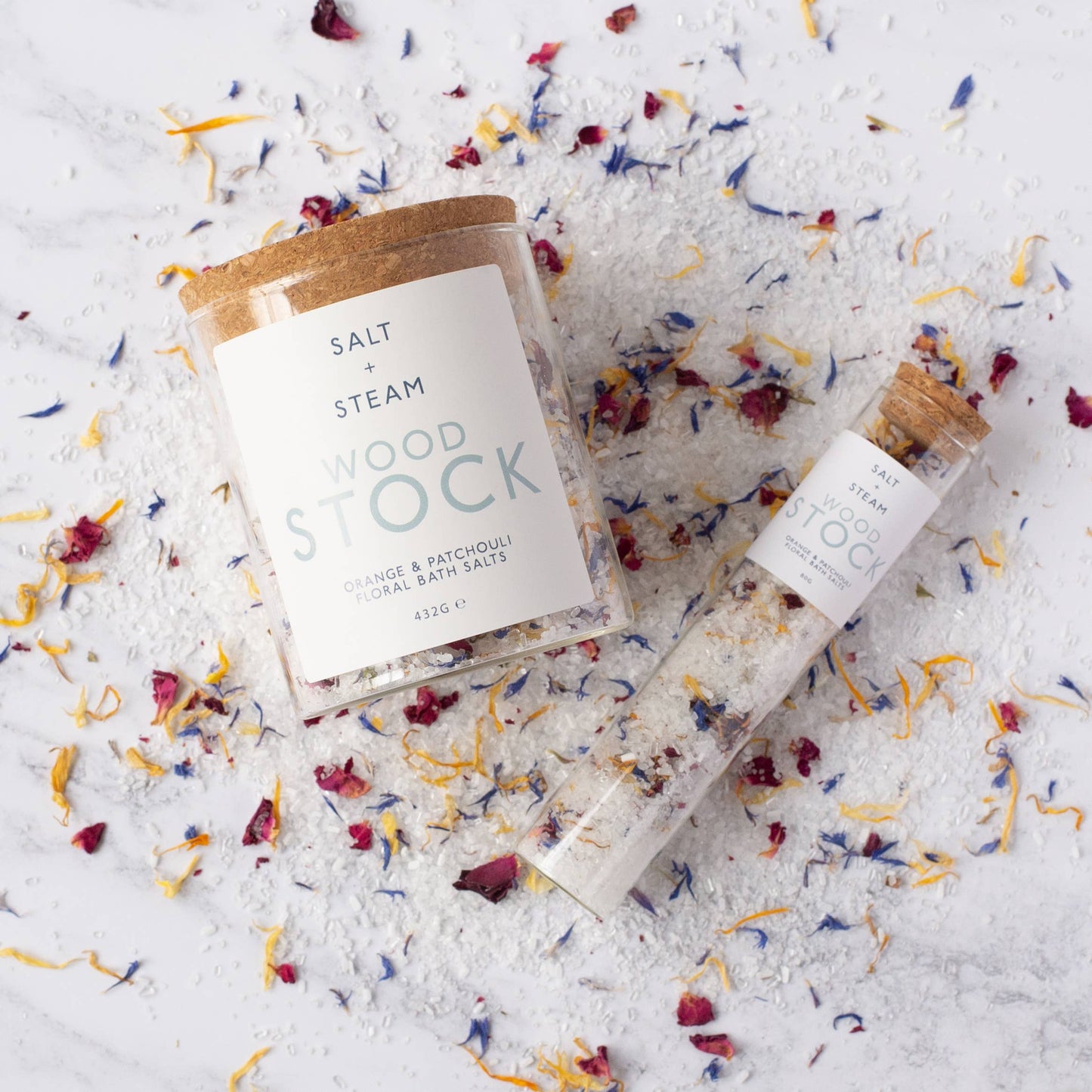 Woodstock. Orange, Patchouli & Petal Bath Salts