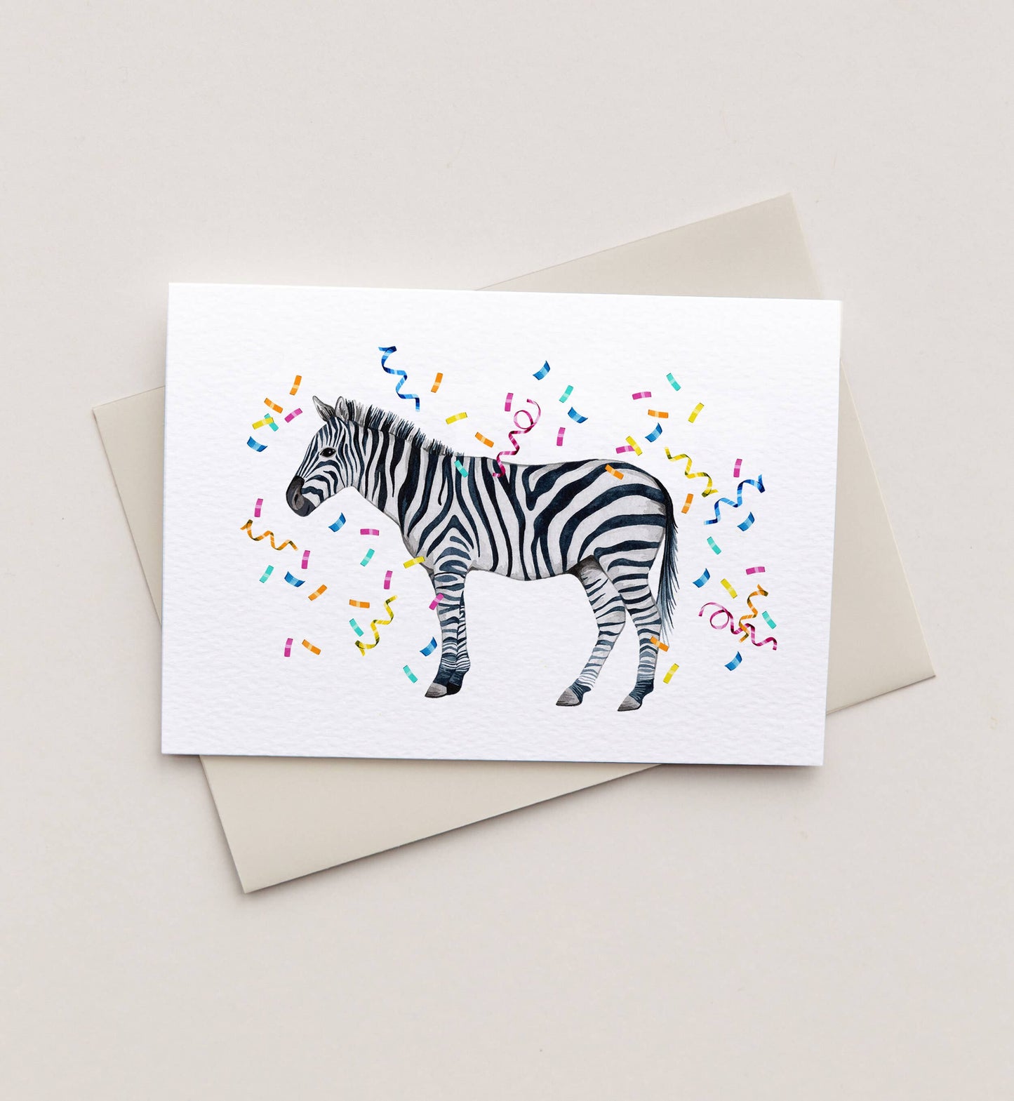 Zebra Watercolour Sustainable Greetings Card