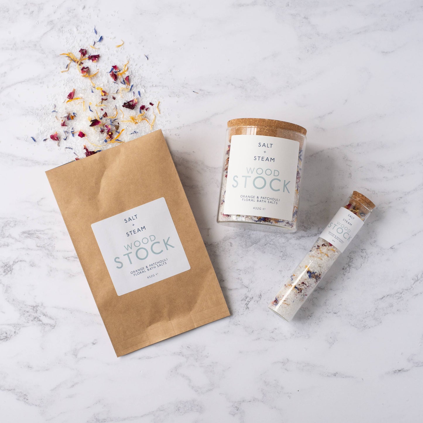 Woodstock. Orange, Patchouli & Petal Bath Salts