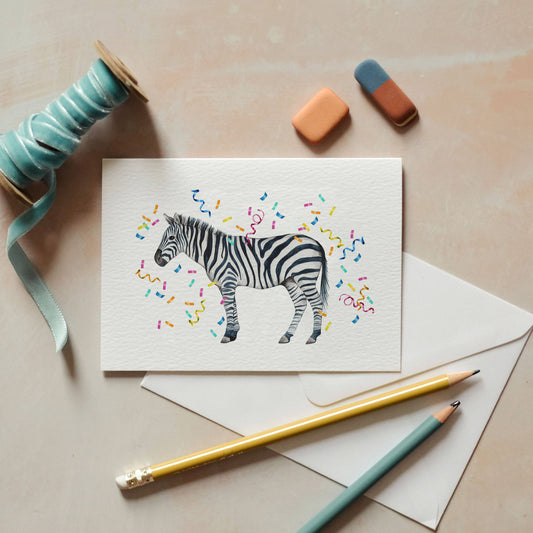 Zebra Watercolour Sustainable Greetings Card