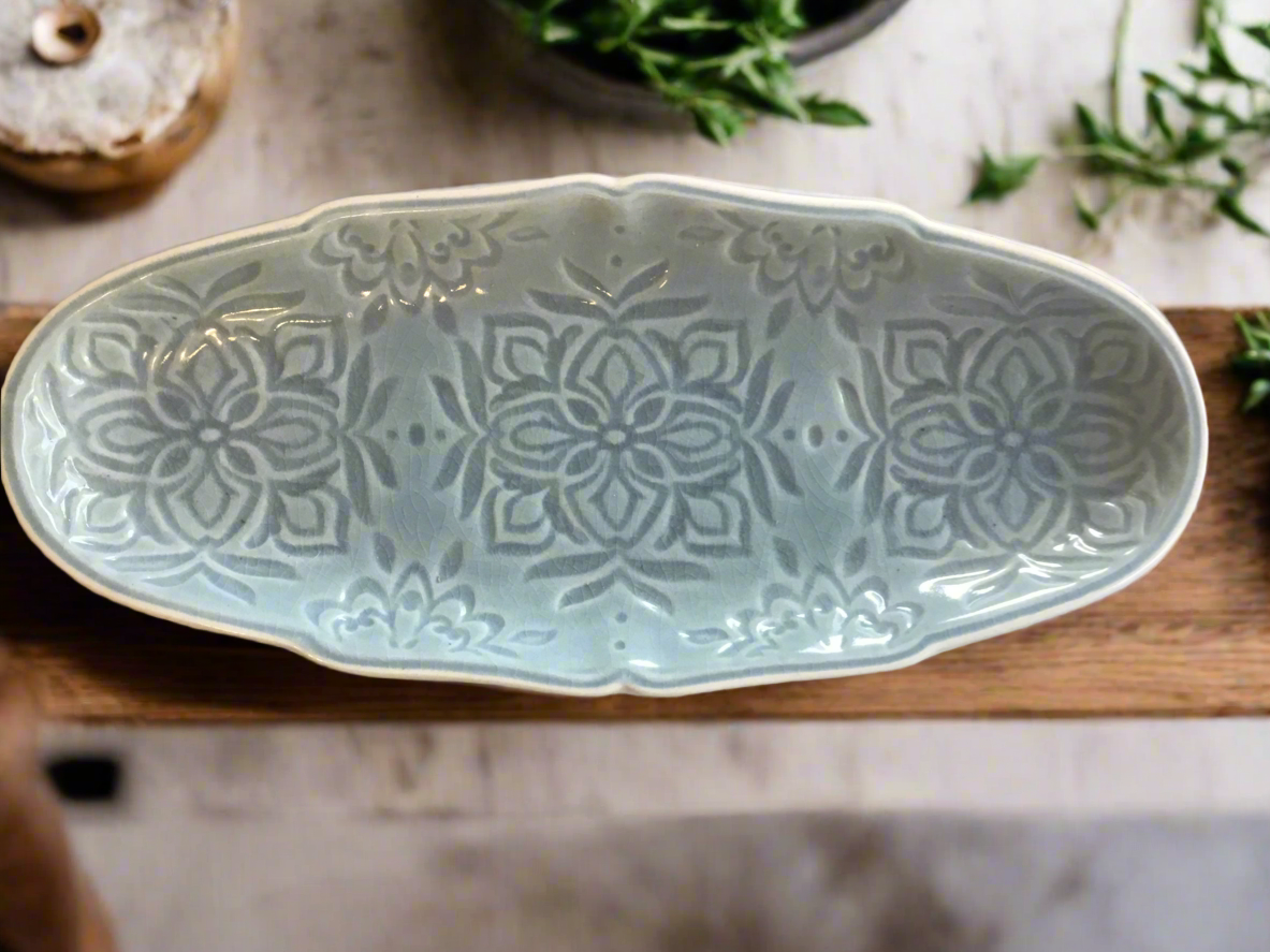 Embossed Blue Dish