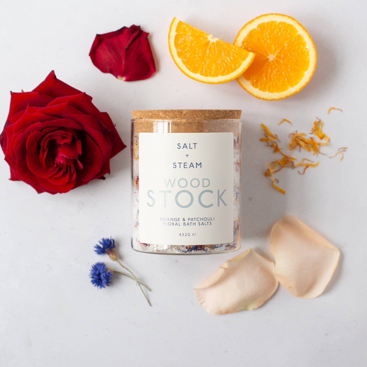 Woodstock. Orange, Patchouli & Petal Bath Salts