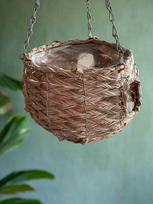 Wicker Lined Hanging Basket