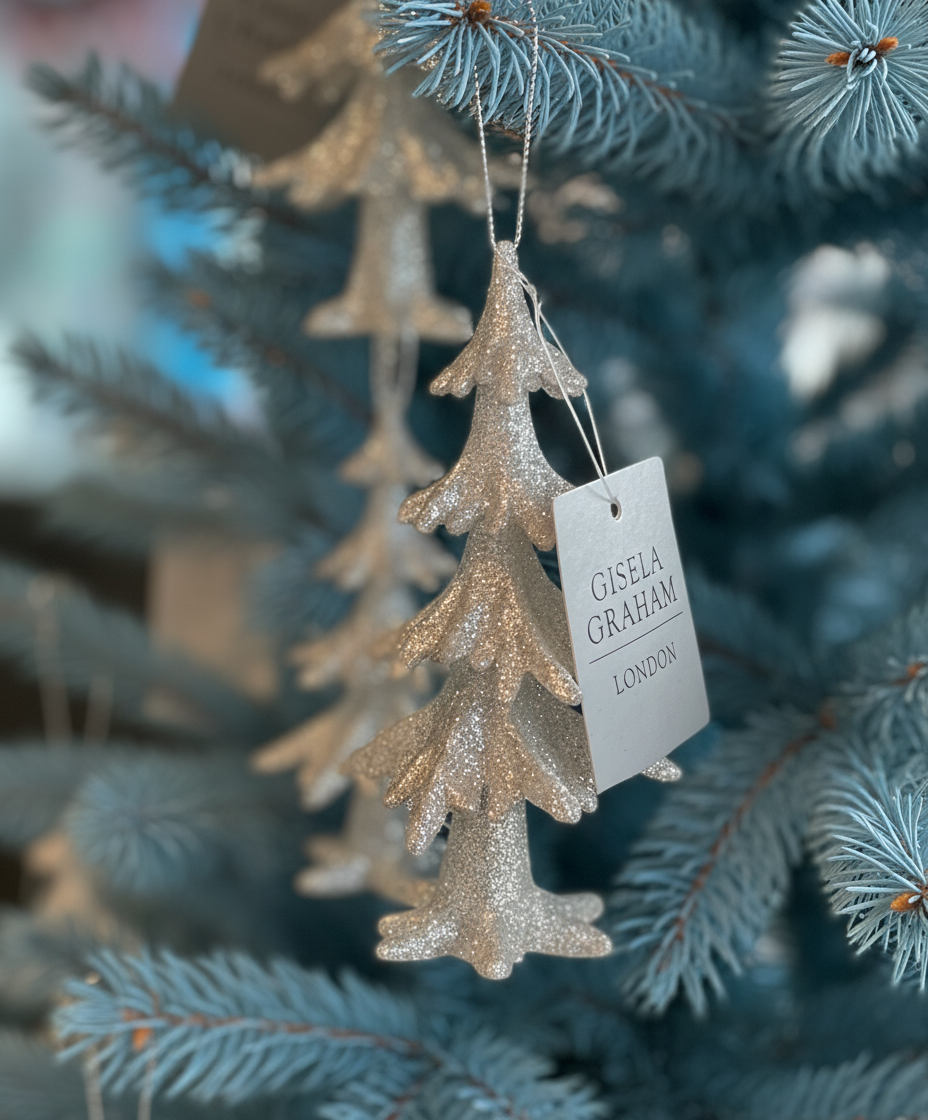 Silver Glitter Tree Bauble