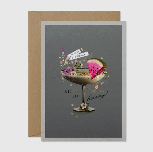 Martini Watermelon Greeting Card