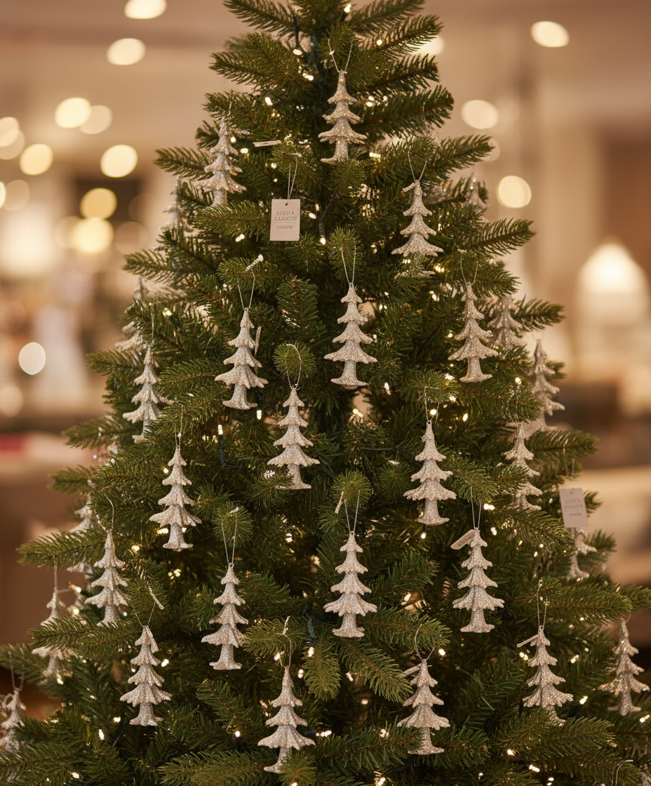 Silver Glitter Tree Bauble