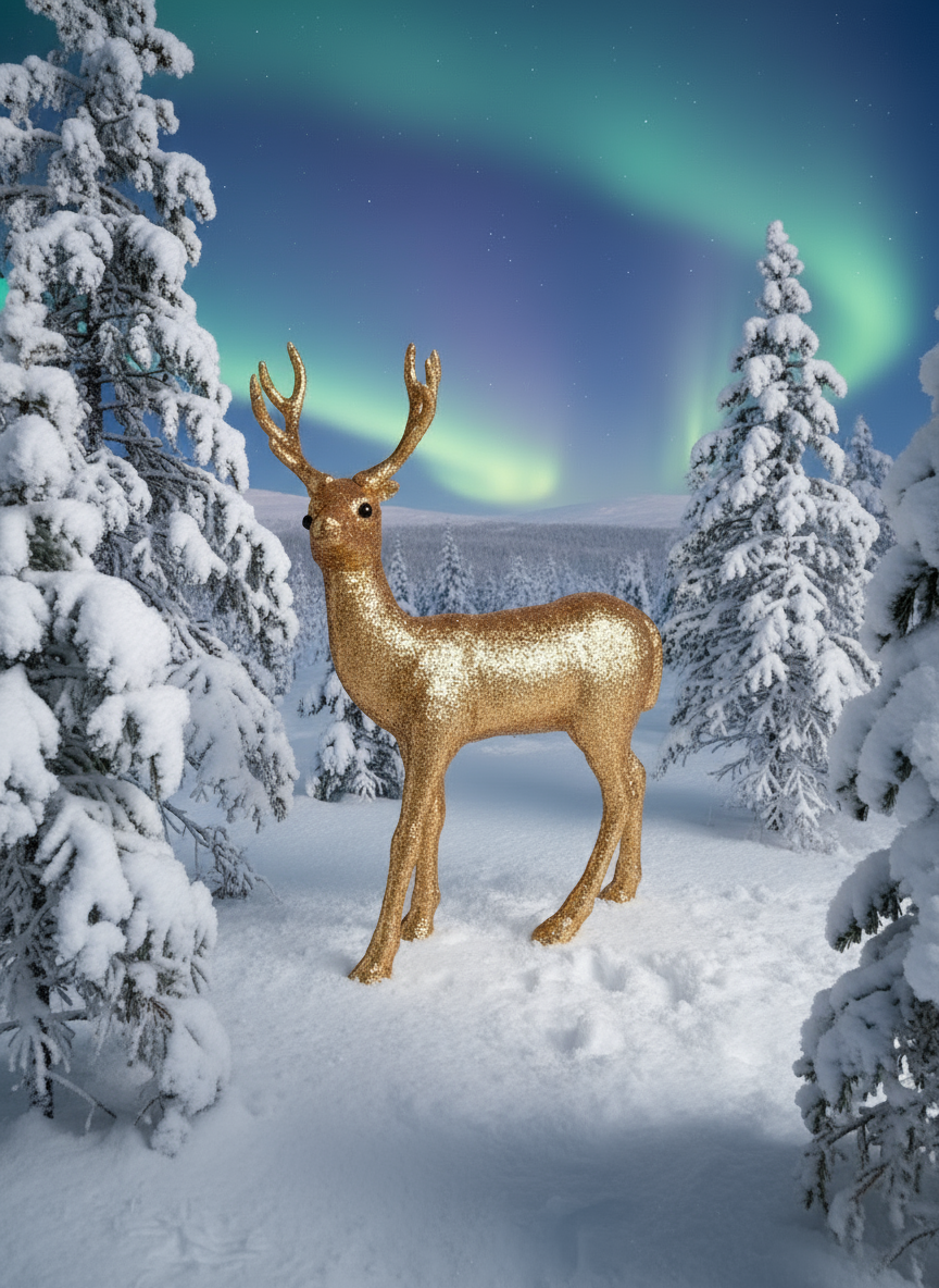 Golden Glitter reindeer
