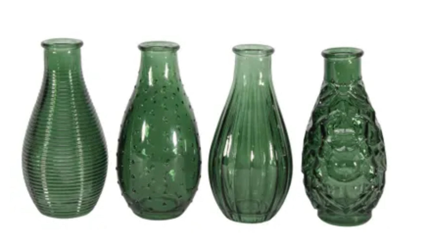 Green Glass Bottle Vase