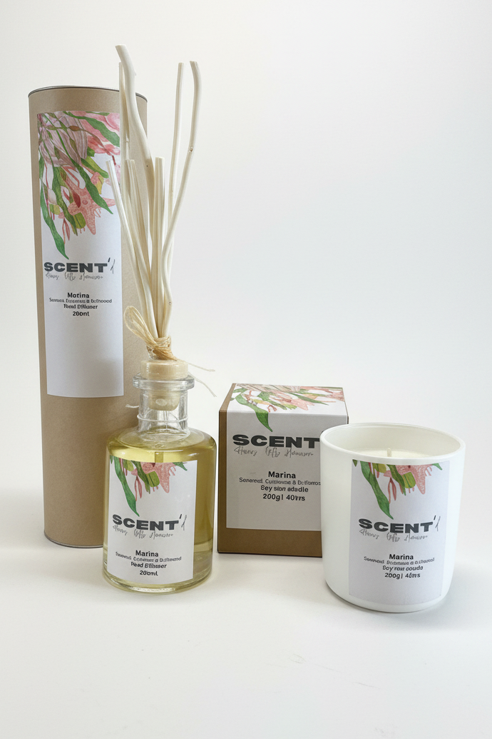 Marina Candle and Reed Diffuser Set