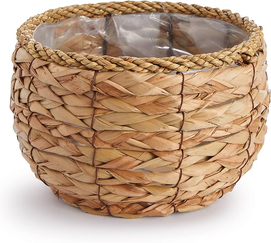 Wicker Lined Hanging Basket