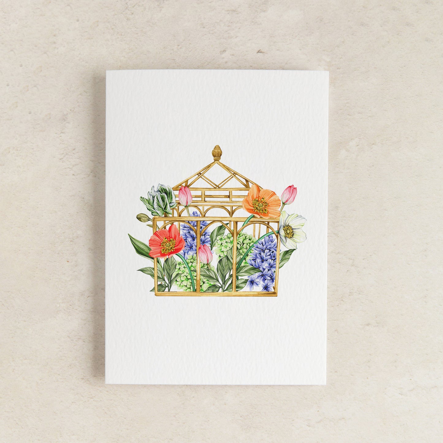 Floral Greenhouse Watercolour Sustainable Greeting Card