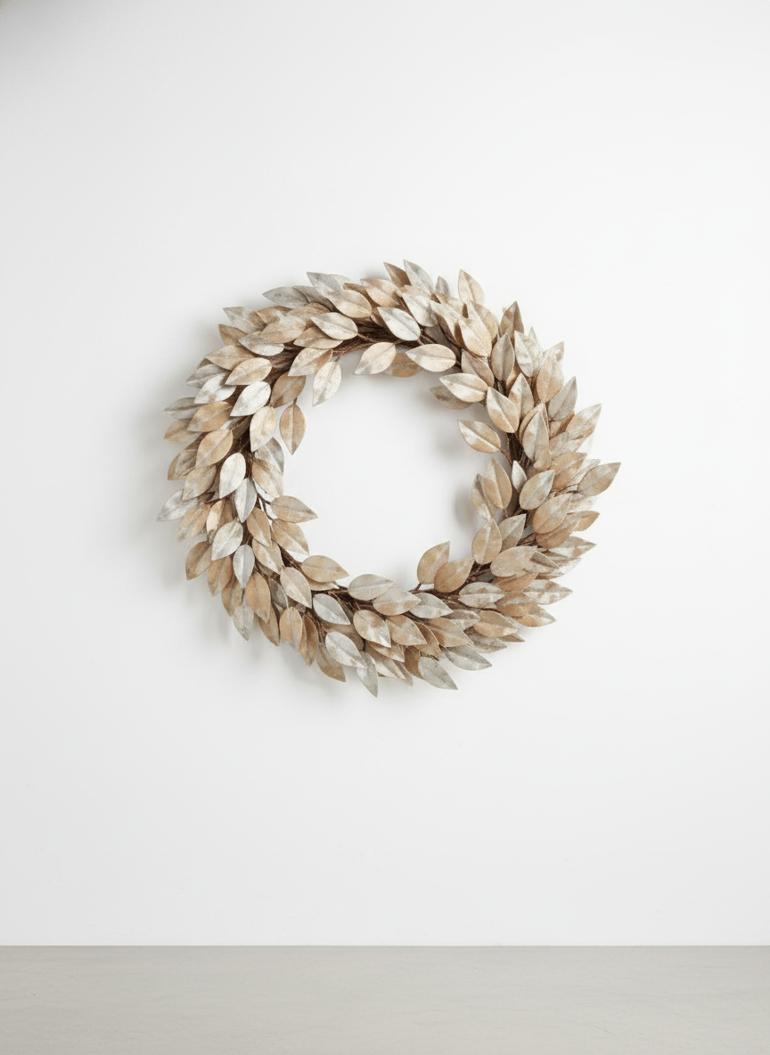 Soft Gold Faux Laurel Wreath