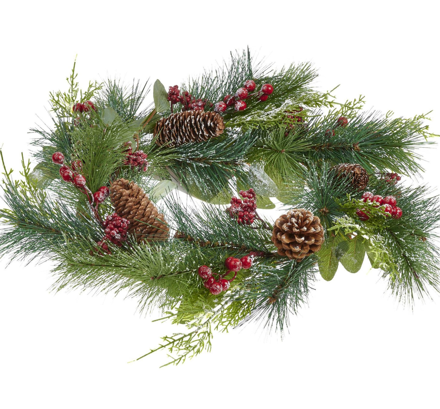 Faux Fir Cone and Red Berry Wreath