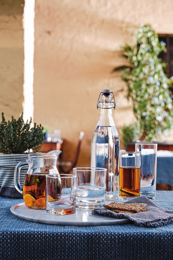 Faceted Bottle with Swing Top Lid