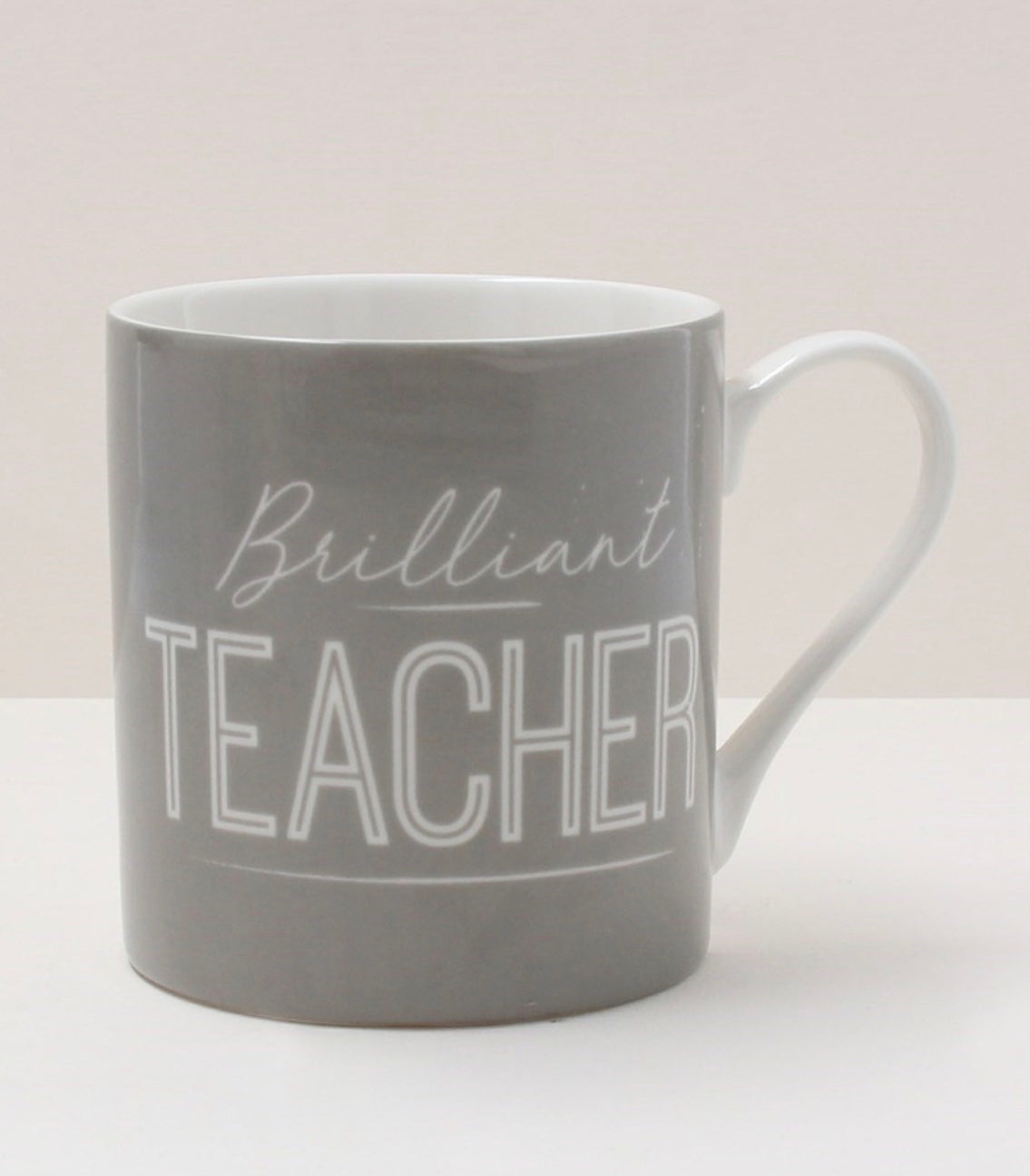 Grey `Teacher` Bone China Mug