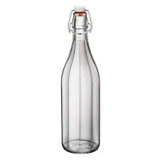 Faceted Bottle with Swing Top Lid