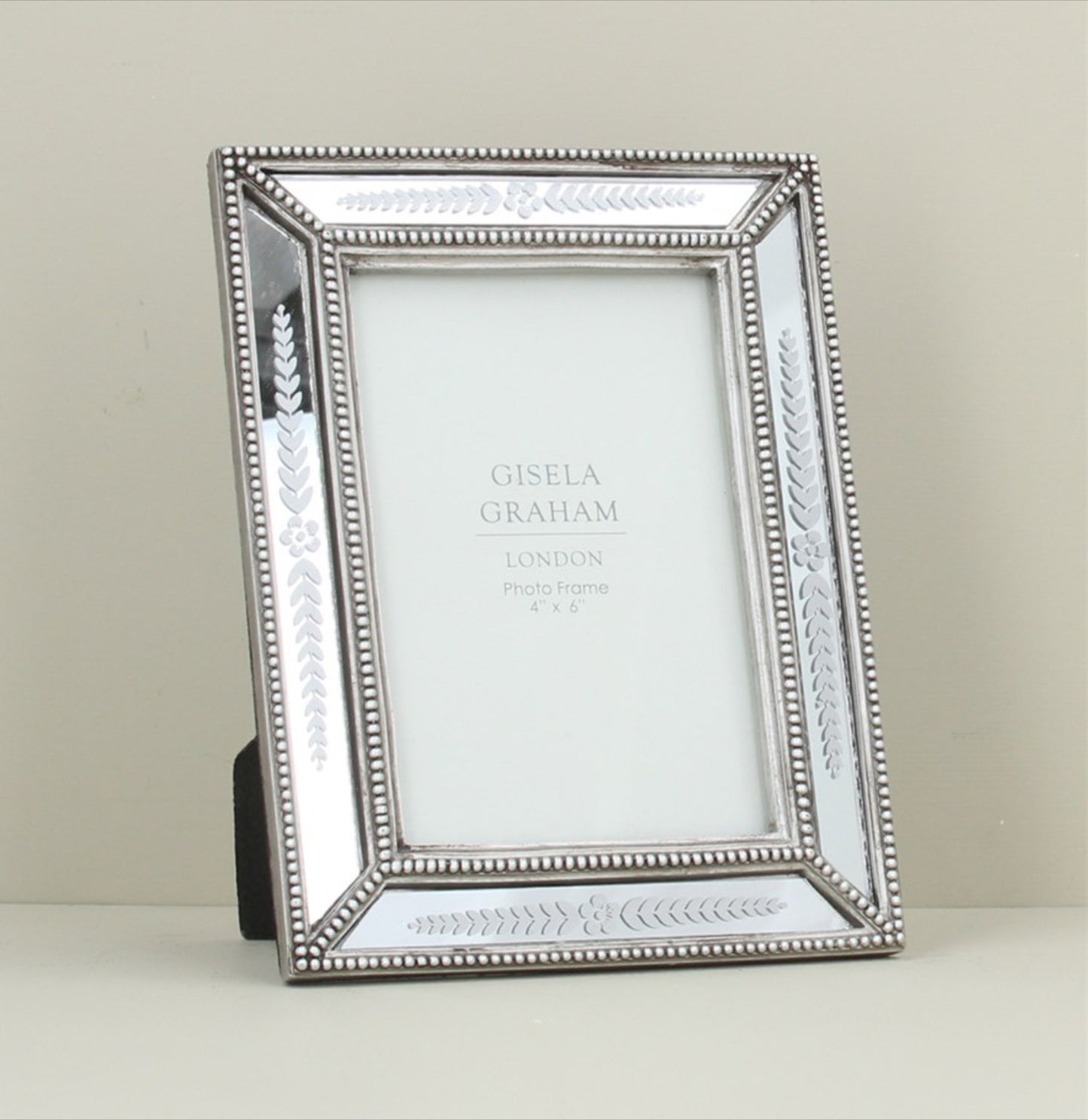 Silver Etched Mirror Glass Picture Photo Frame 8”x10”