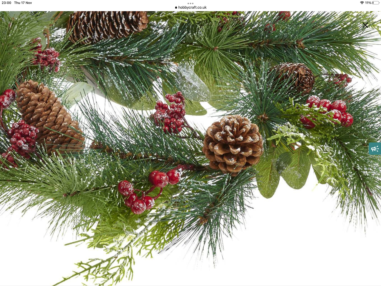Faux Fir Cone and Red Berry Wreath