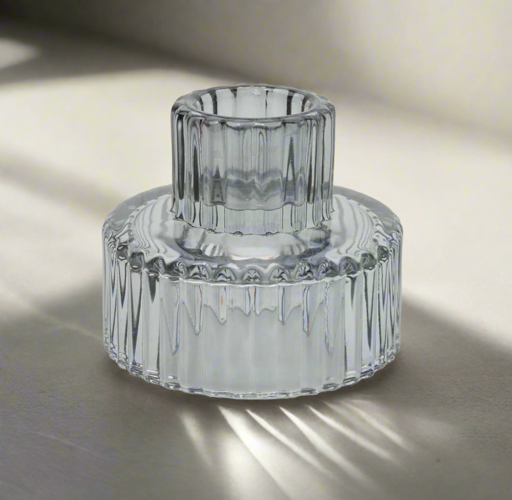 Double Sided Glass Candle Holder