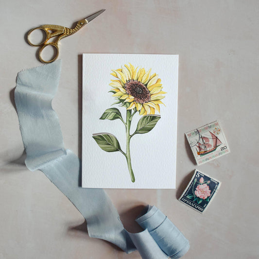 Sunflower Pop Out Floral Watercolour Greetings Card