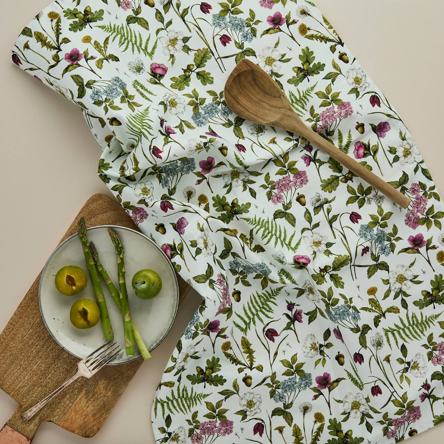 Cottage Garden - Tea Towel - Ivory