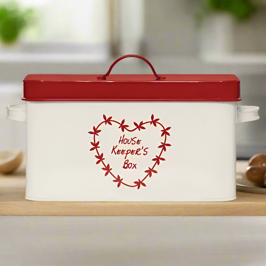 Anglaise Red and Cream Housekeepers Box