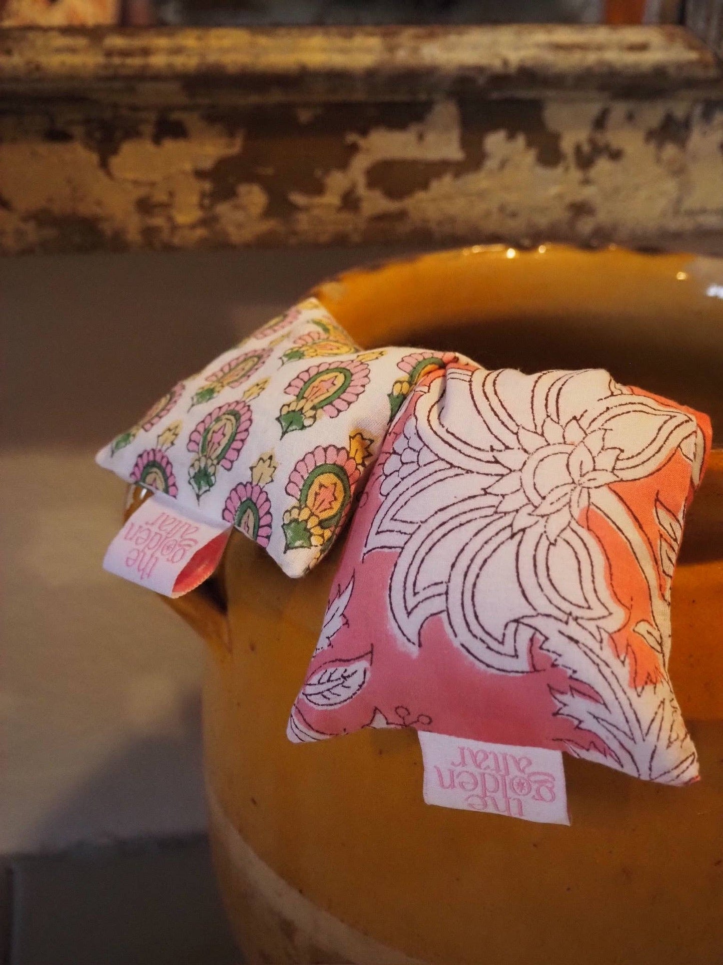 Pink Block Printed Eye Pillow