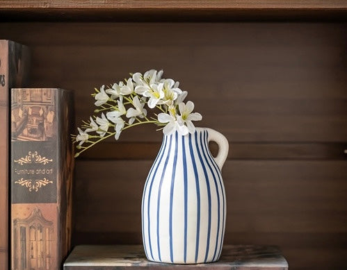 Blue Stripe Jug Vase