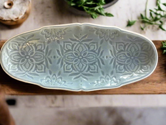 Embossed Blue Dish