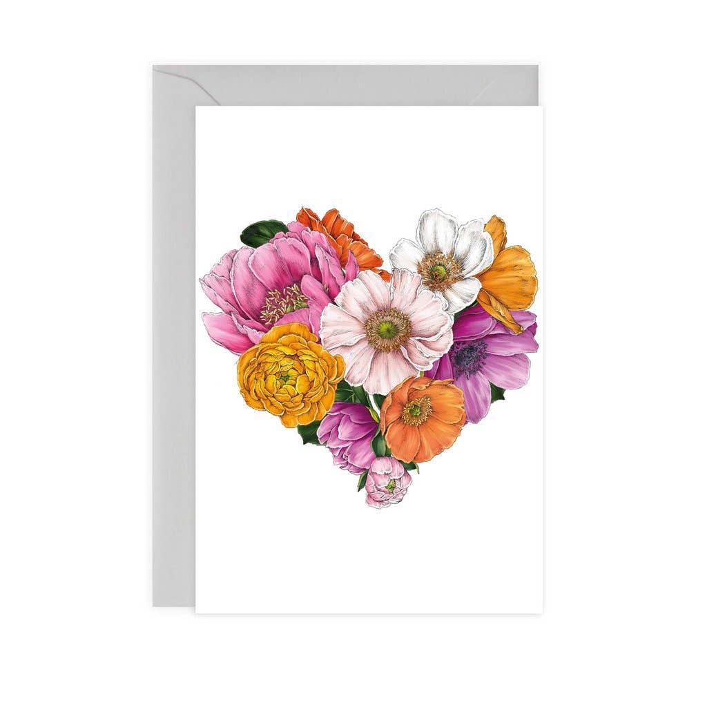 Floral Heart Greetings Card