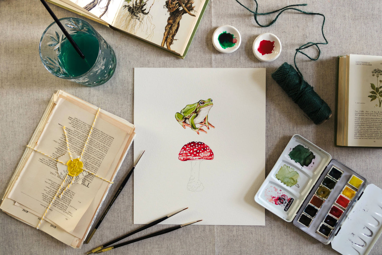 Garden Frog Watercolour Sustainable Greetings Card