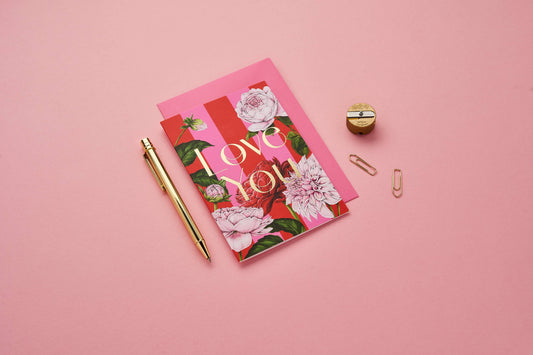 Love You - Floral Riot - Greetings Card