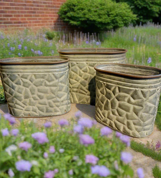 Metal Textured Planter