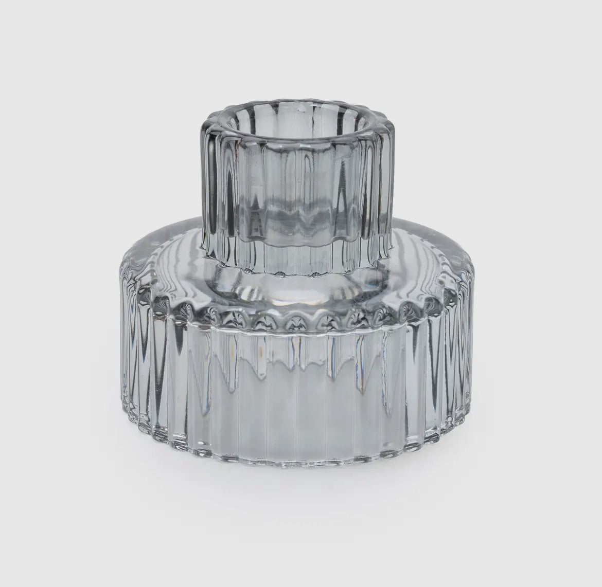 Double Sided Glass Candle Holder