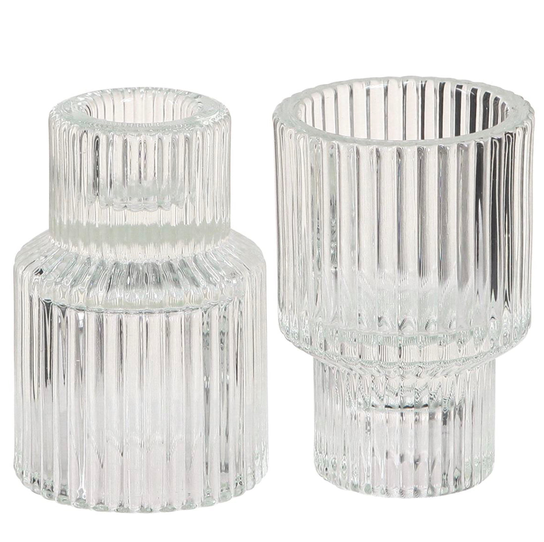 Double Sided Glass Candle Holder