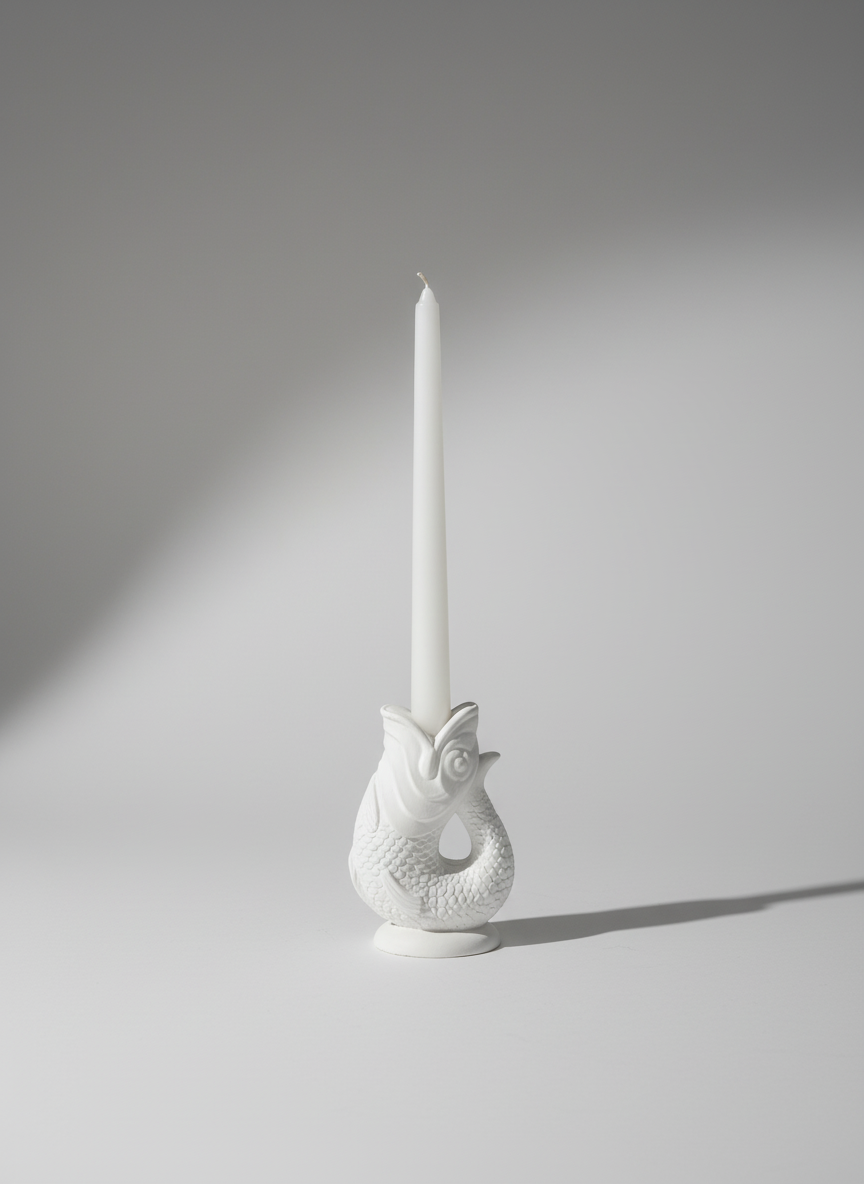 Lucky Singing Fish Taper Candle Holder