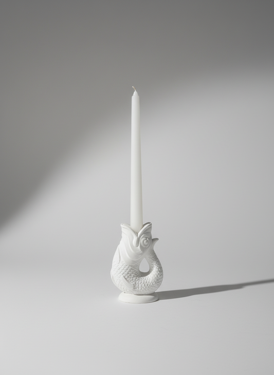 Lucky Singing Fish Taper Candle Holder