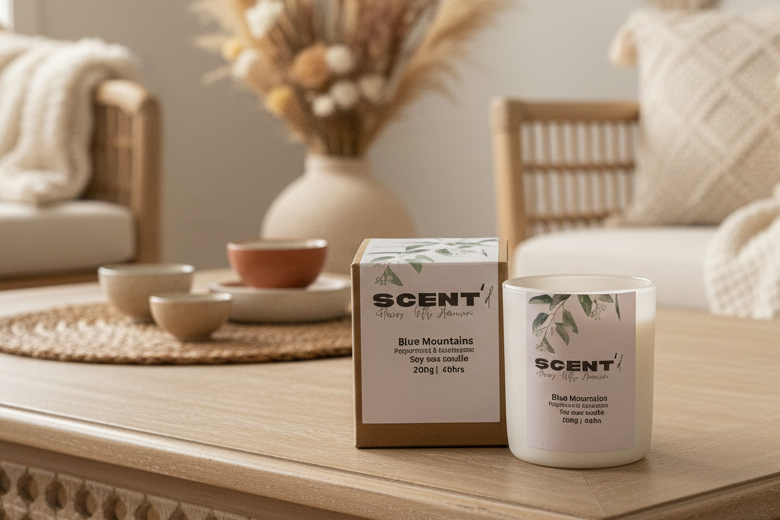 Blue Mountains | Peppermint and Eucalyptus Scented Candle