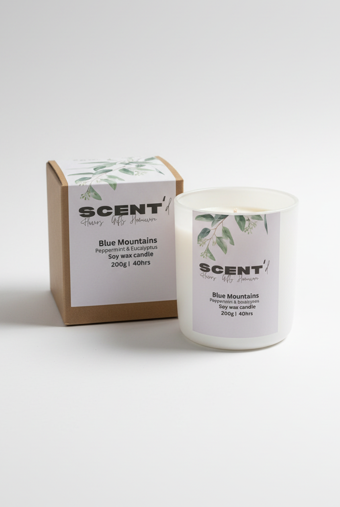 Blue Mountains | Peppermint and Eucalyptus Scented Candle