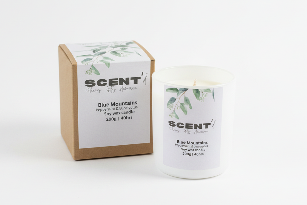 Blue Mountains | Peppermint and Eucalyptus Scented Candle