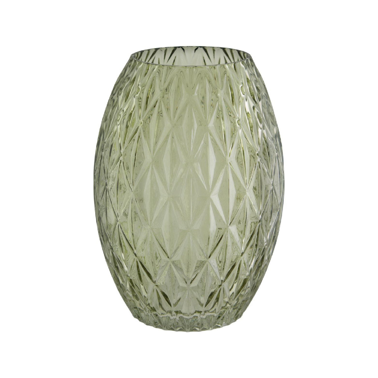 Green Patterened Glass Vase