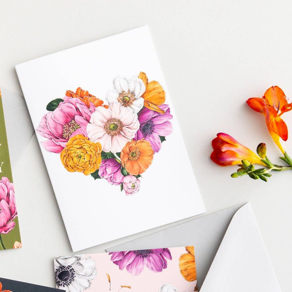 Floral Heart Greetings Card