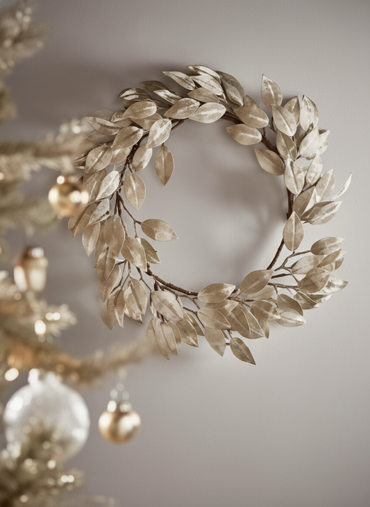 Soft Gold Faux Laurel Wreath