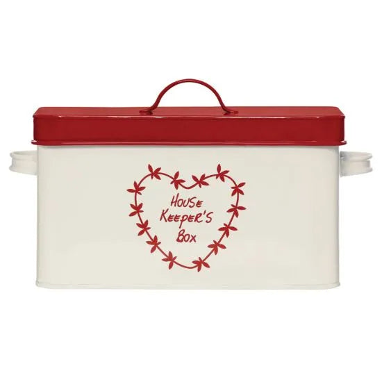 Anglaise Red and Cream Housekeepers Box