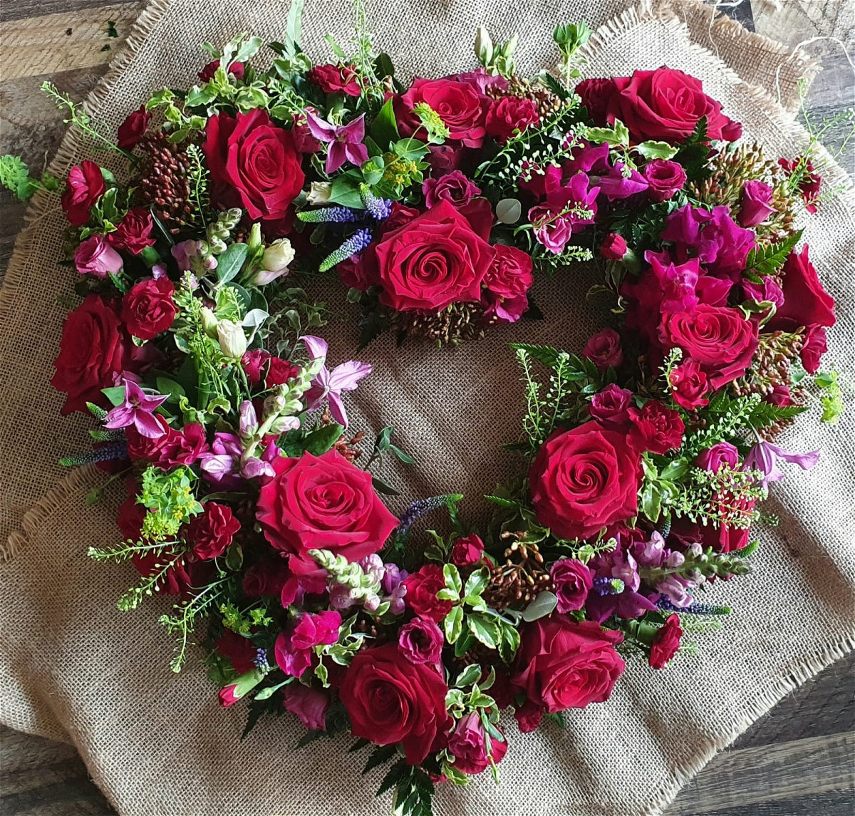 Heart Wreath Funeral Tribute