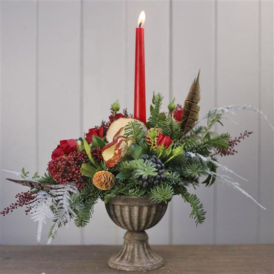 Christmas Candle Floral Arrangement