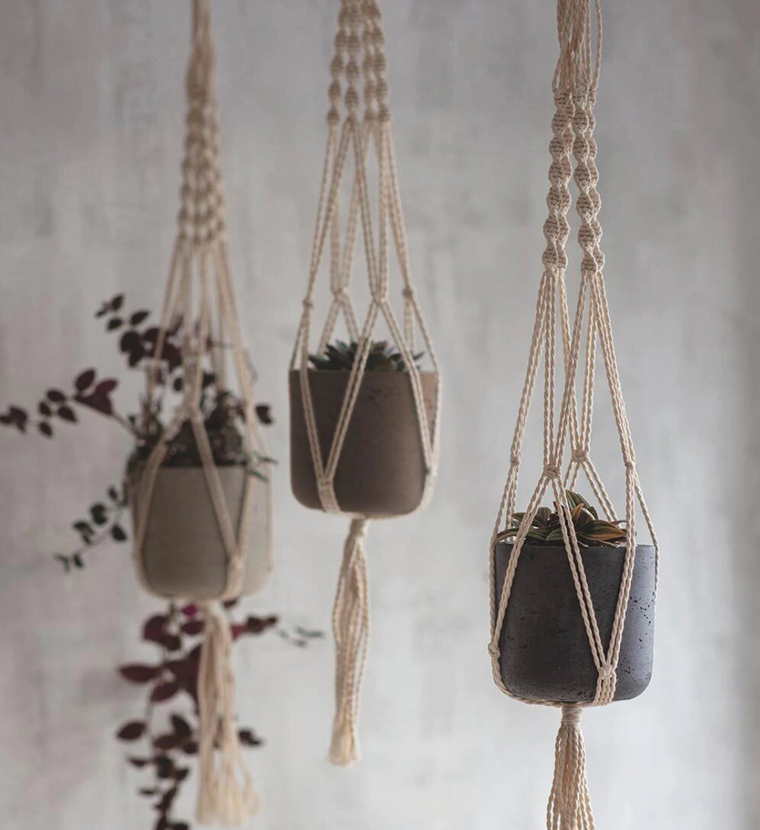 Seagrass Hanging Basket with Rope Tassle