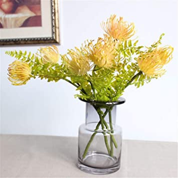 Faux Yellow Needle Protea Stem