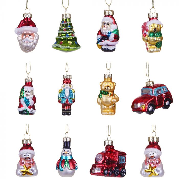 Vintage Style mini Glass Baubles